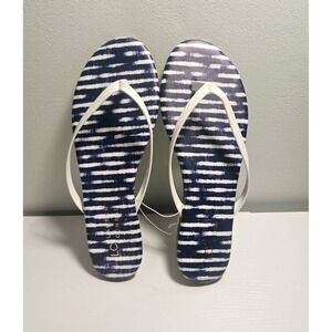Lauren Conrad Women's Blue Striped Honey 2 Flip Flop Sandals Size US 6‎